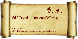 Váradi Annamária névjegykártya