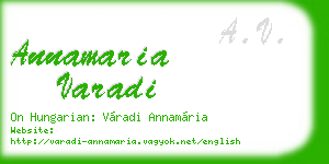 annamaria varadi business card